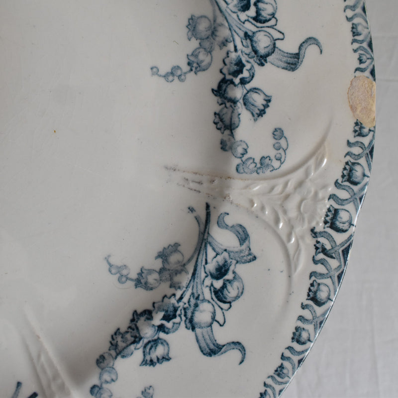 Antique plate, Longwy, Muguet (Lily of the Valley) F