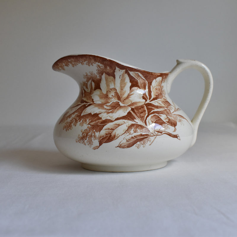 Antique Pitcher Creil et Montereau Camélia