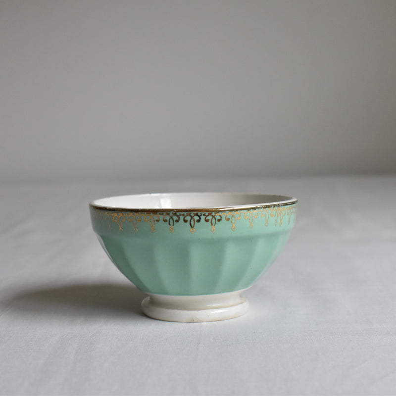Vintage Cafe au Lait Bowl Digoin & Sarreguemines Petit vert