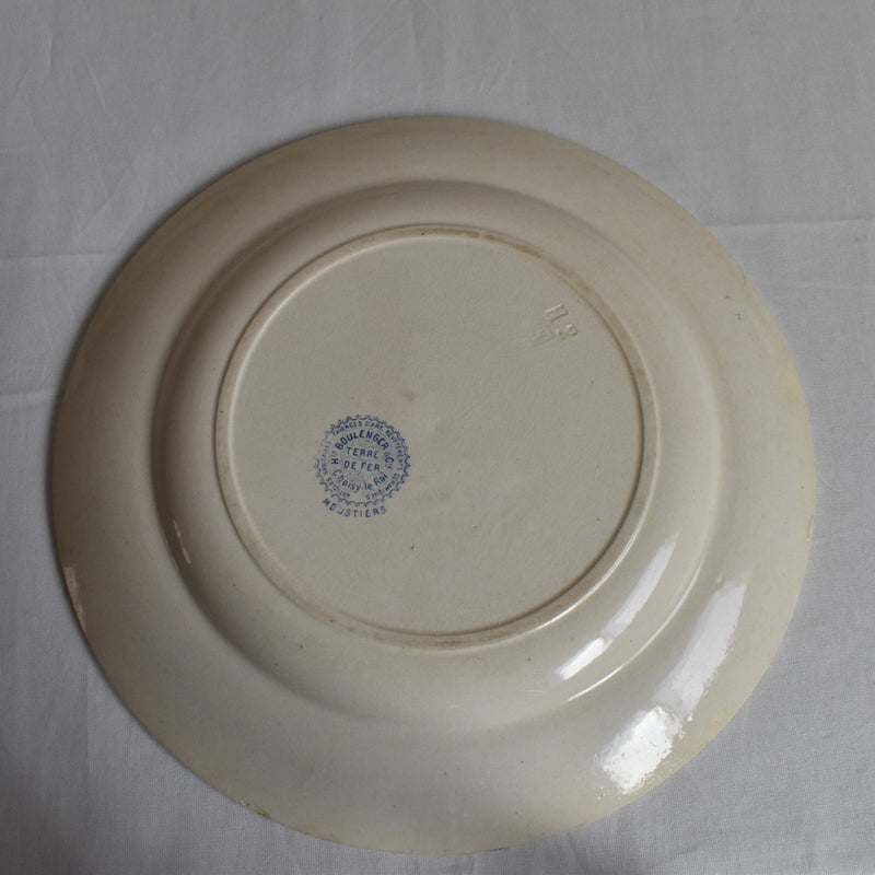 Antique large round plate HBC (choisy) Moustiers