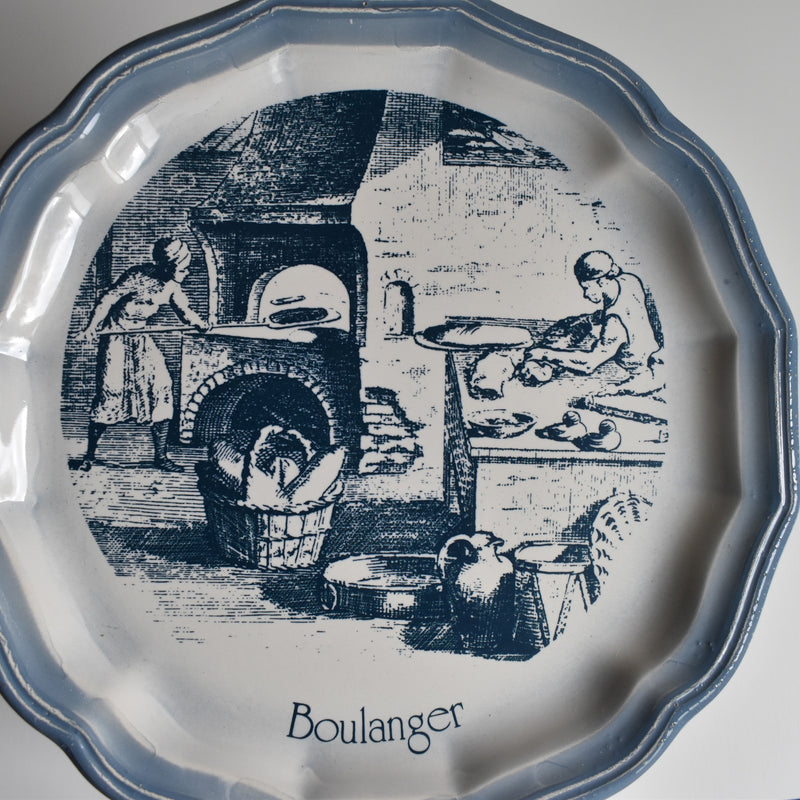 Vintage Dessert Plate Sarreguemines Les Vieux Métiers "Boulanger"