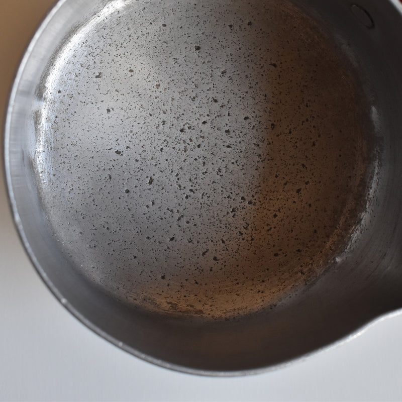Vintage Aluminum Milk Pan with Brass Handle