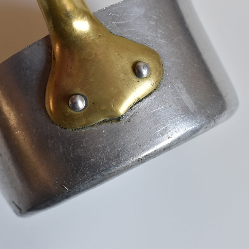 Vintage Aluminum Milk Pan with Brass Handle