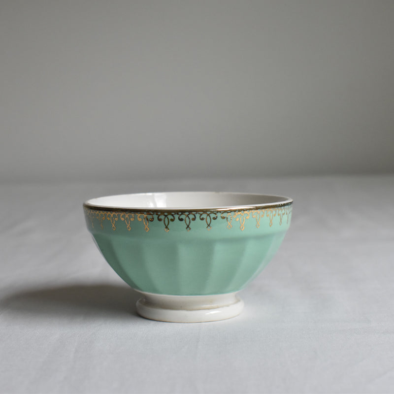 Vintage Cafe au Lait Bowl Digoin & Sarreguemines Petit vert