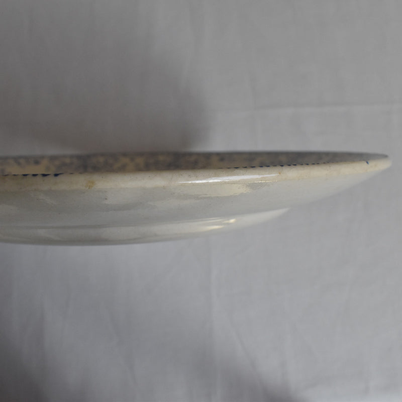 Antique large round plate HBC (choisy) Moustiers