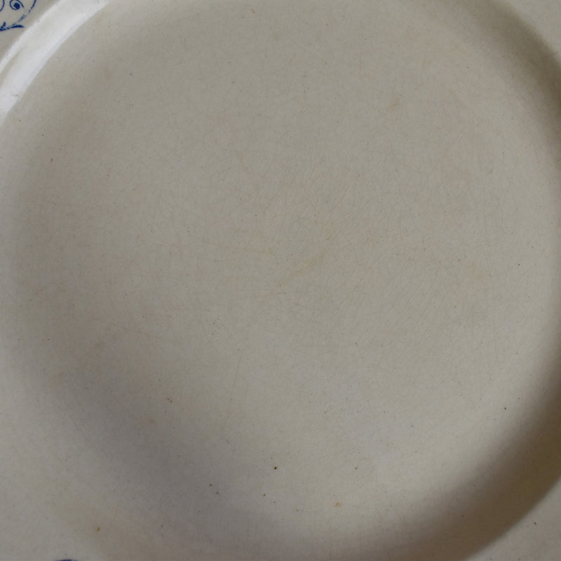 Antique large round plate HBC (choisy) Moustiers