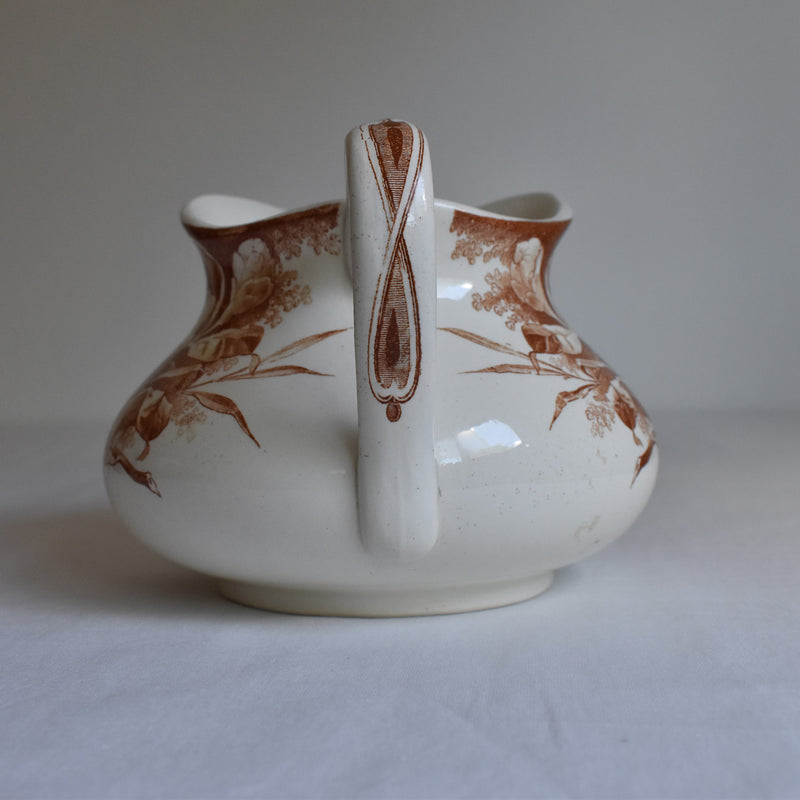 Antique Pitcher Creil et Montereau Camélia
