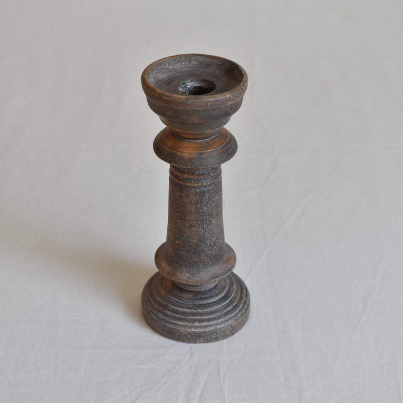 Vintage Wood Candle Holder A