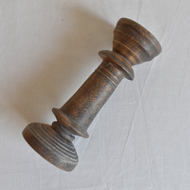 Vintage Wood Candle Holder A