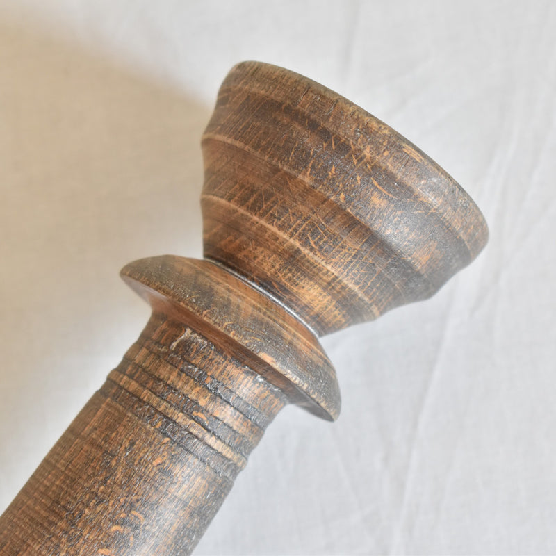 Vintage Wood Candle Holder A
