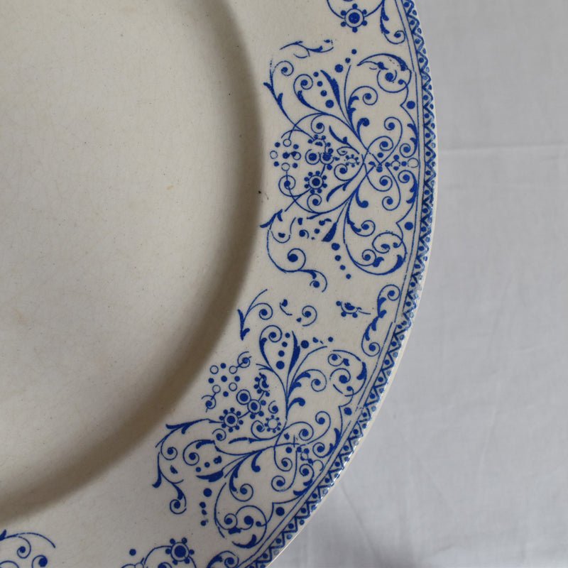 Antique large round plate HBC (choisy) Moustiers