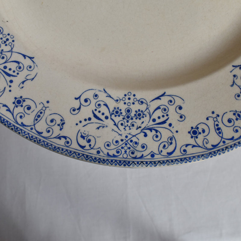 Antique large round plate HBC (choisy) Moustiers