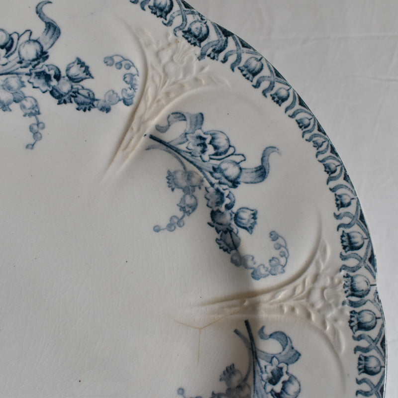 Antique Plate Longwy Muguet (Lily of the Valley) E