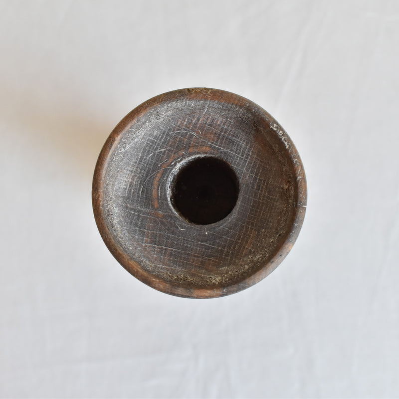 Vintage Wood Candle Holder A