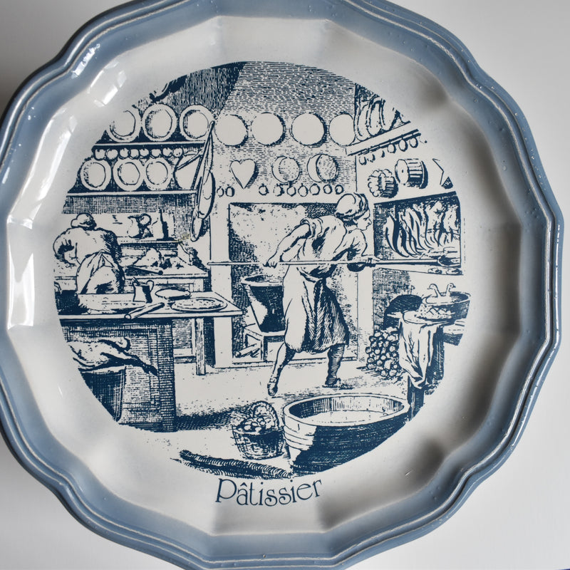 Vintage Dessert Plate, Salins, Les Vieux Métiers "Pâtissier"