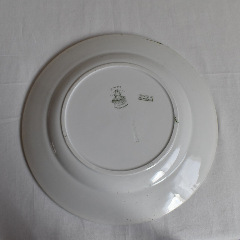 Antique Large Round Plate St. Amand & Hamage La Ruche