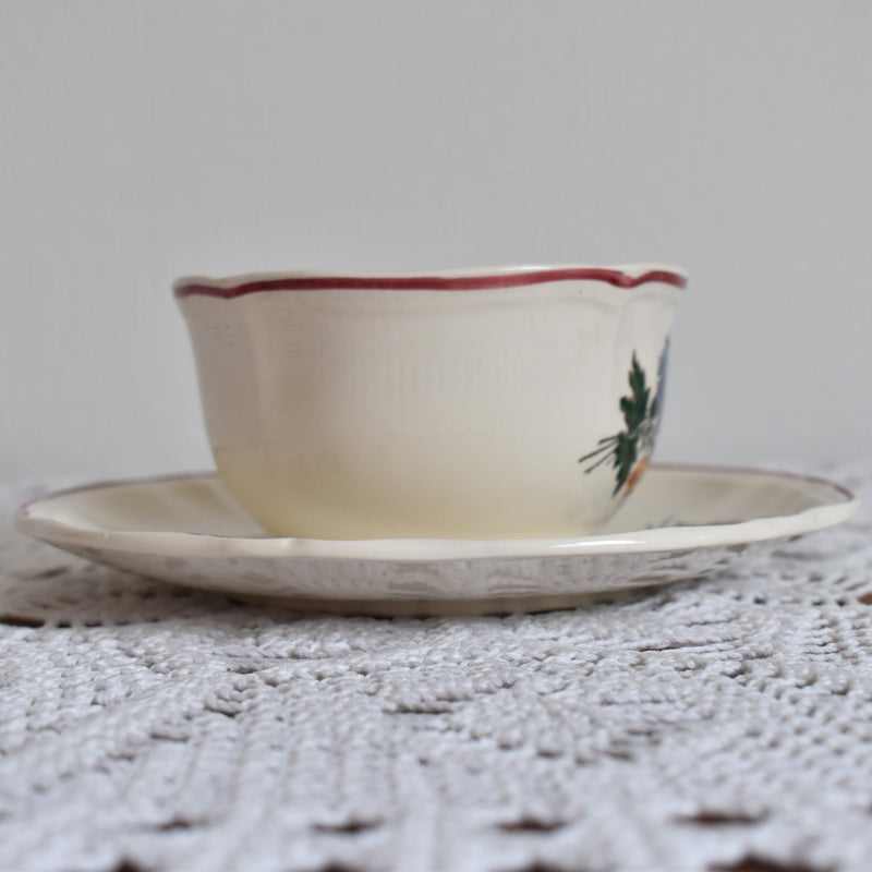 Vintage Chocolate Cup & Saucer, Digoin & Sarreguemines, Agreste A