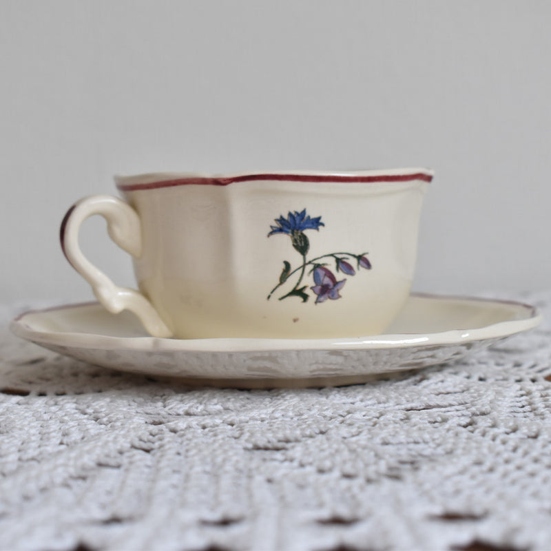 Vintage Chocolate Cup & Saucer, Digoin & Sarreguemines, Agreste A