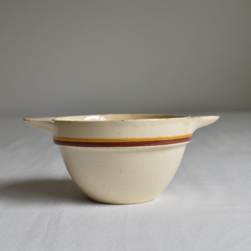 Vintage Digoin & Sarreguemines bowl with ear handles