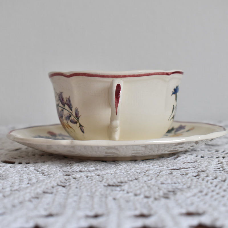 Vintage Chocolate Cup & Saucer, Digoin & Sarreguemines, Agreste A