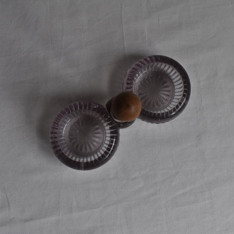 ヴィンテージ クリスタルガラスソルト＆ペッパー PORTIEUX violet