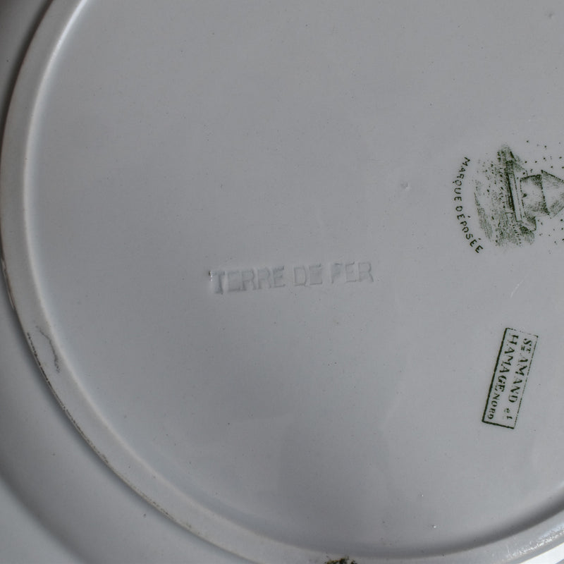 Antique Large Round Plate St. Amand & Hamage La Ruche