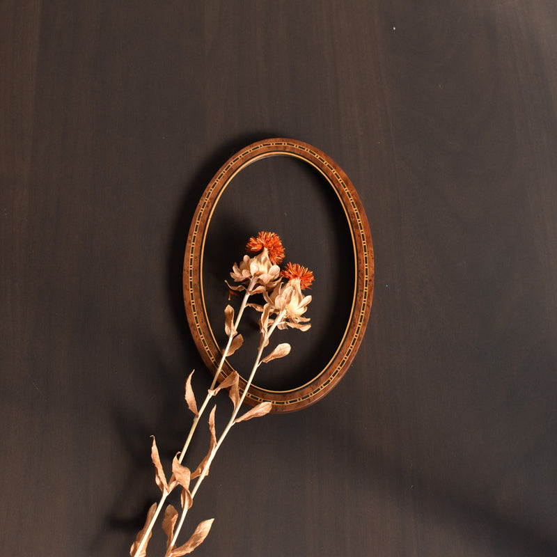 Antique Oval Marquetry Frame