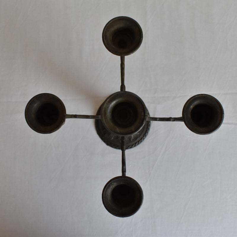 Vintage Brass 5-Arm Candelabra A