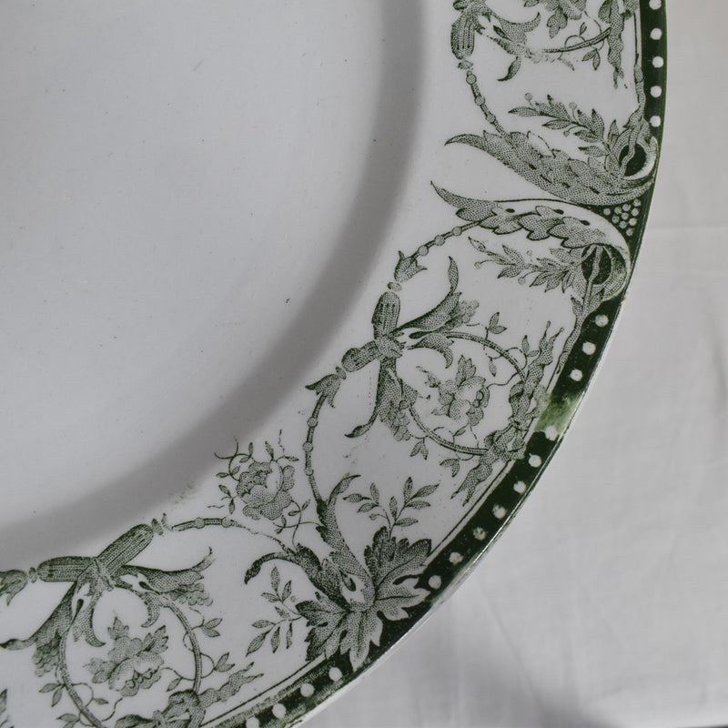 Antique Large Round Plate St. Amand & Hamage La Ruche
