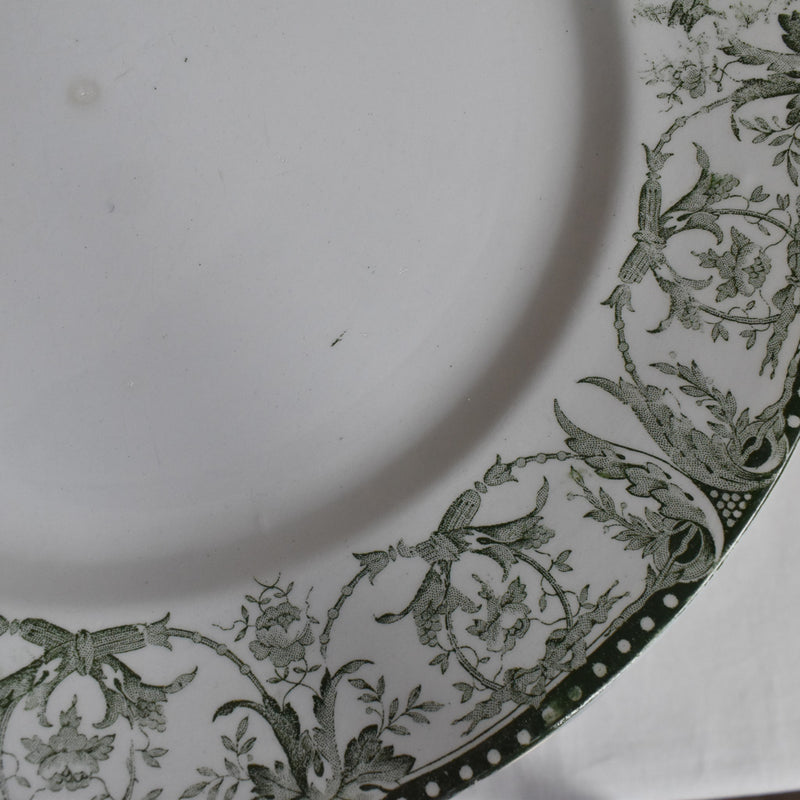 Antique Large Round Plate St. Amand & Hamage La Ruche