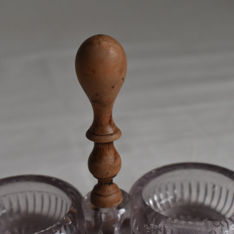 ヴィンテージ クリスタルガラスソルト＆ペッパー PORTIEUX violet