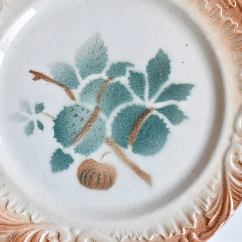Antique Dessert Plate Digoin Marron
