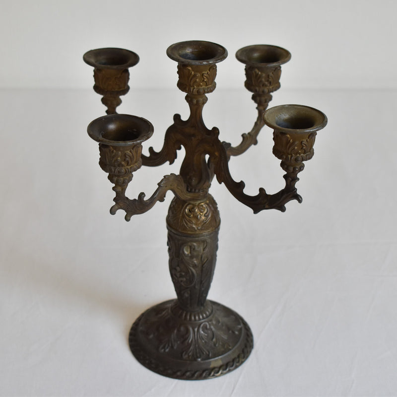 Vintage Brass 5-Arm Candelabra B