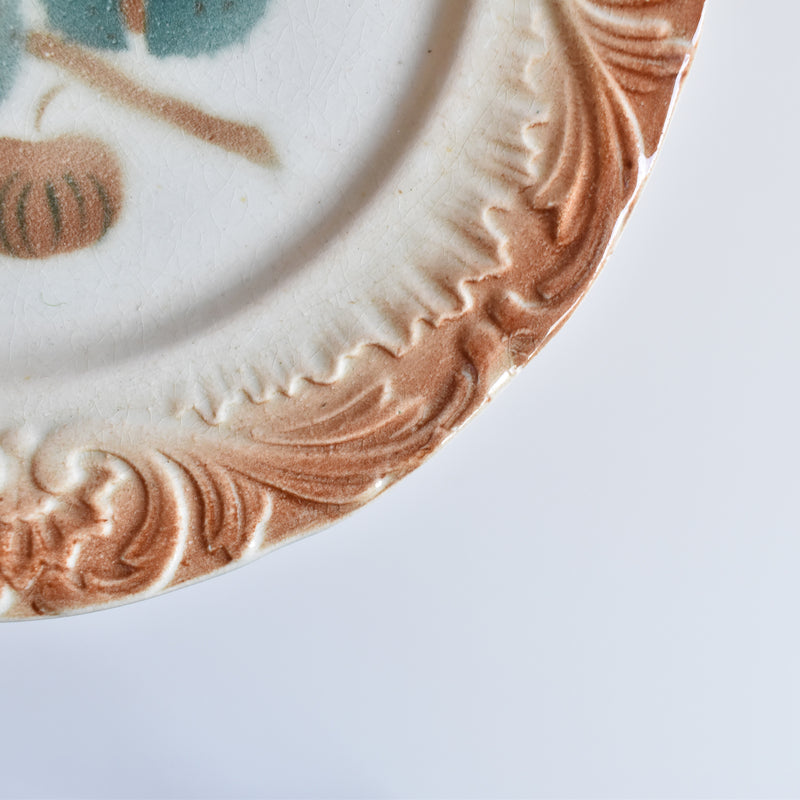 Antique Dessert Plate Digoin Marron
