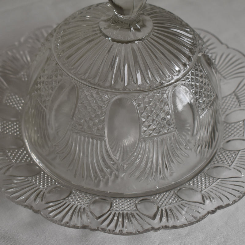 Vintage Glass Dome & Plate BAYEL
