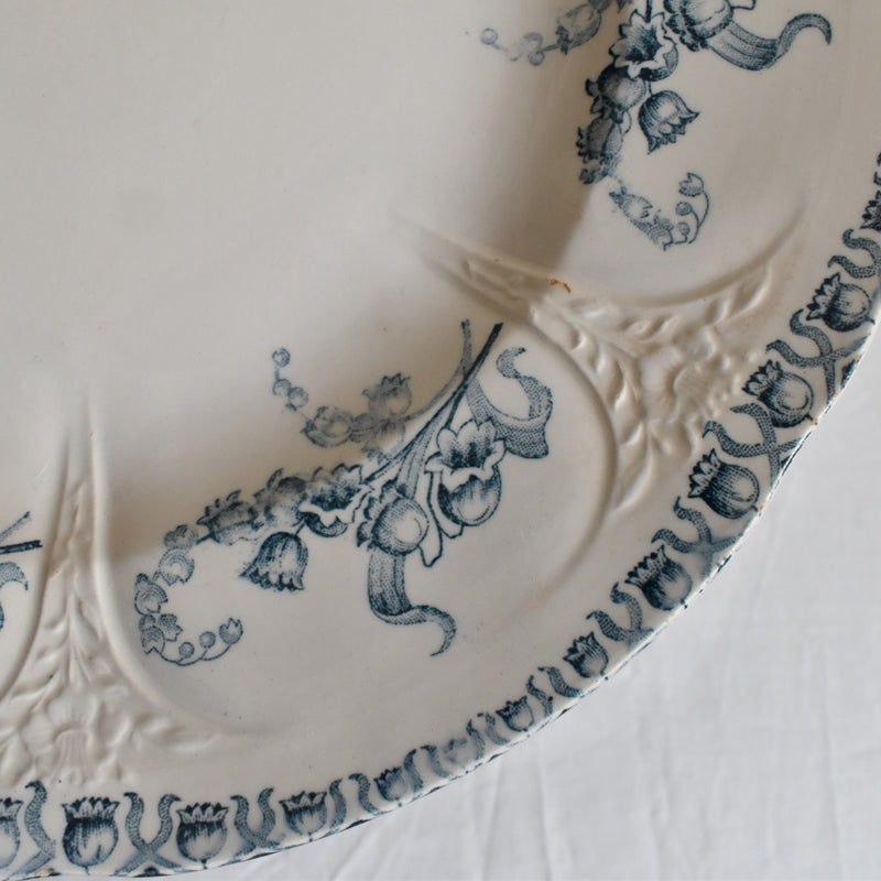 Antique Plate, Longwy, Muguet (Lily of the Valley) C