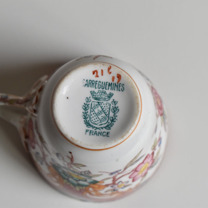 Antique Coffee Cup & Saucer, Sarreguemines Minton 216 A