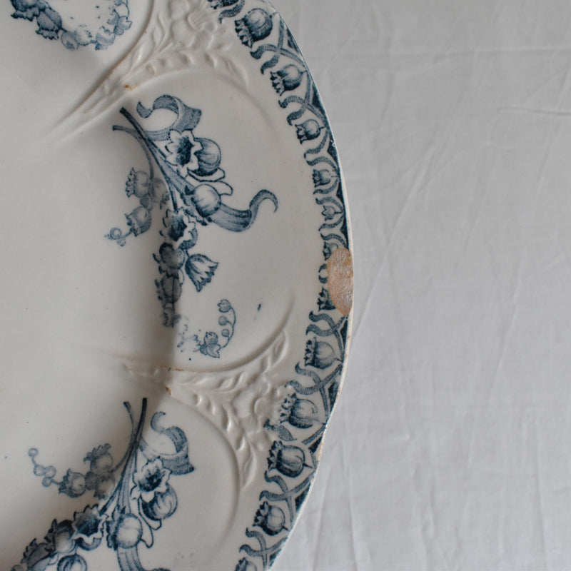 Antique Plate, Longwy, Muguet (Lily of the Valley) C