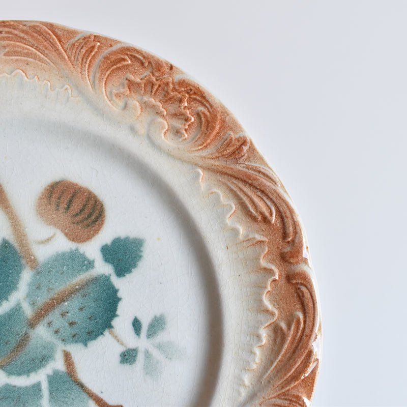 Antique Dessert Plate Digoin Marron