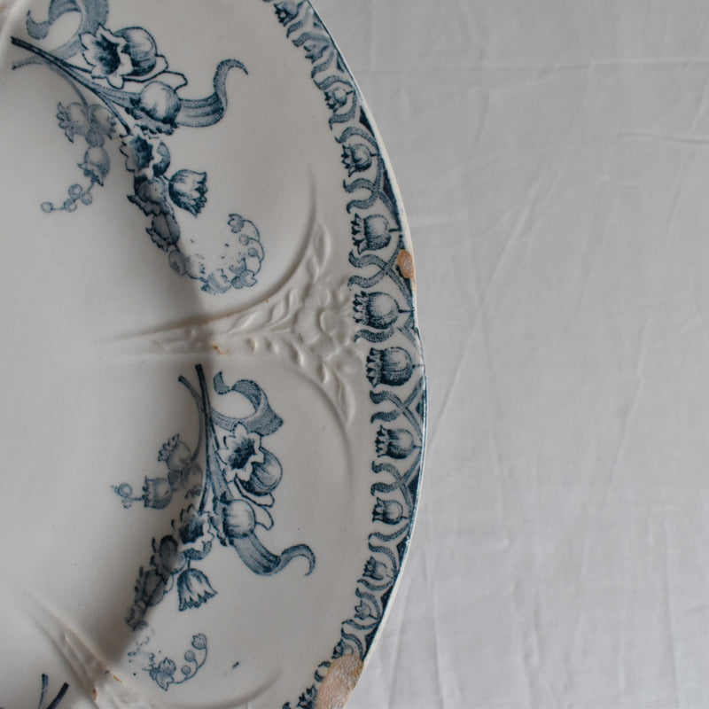 Antique Plate, Longwy, Muguet (Lily of the Valley) C