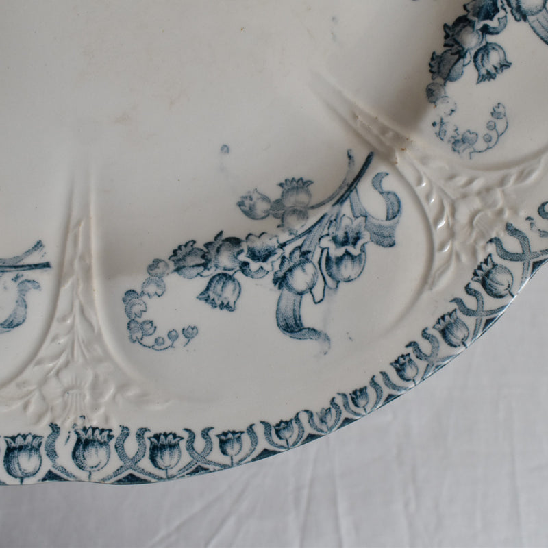 Antique Plate, Longwy, Muguet (Lily of the Valley) C