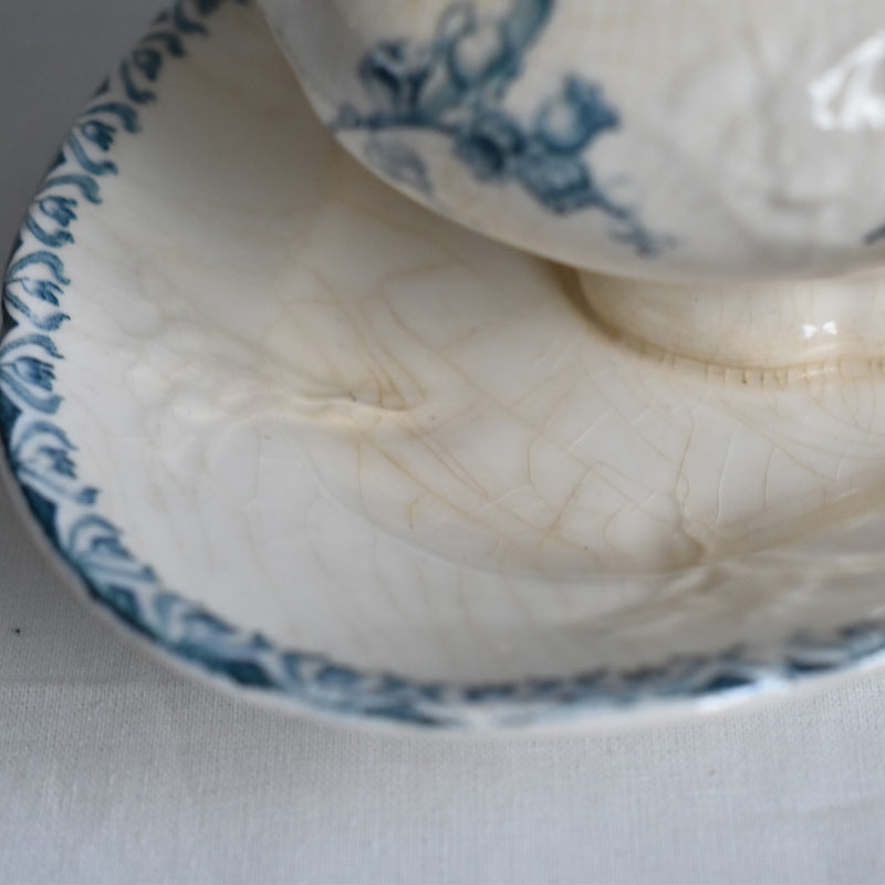 Antique Sauce Boat - Longwy Muguet (Lily of the Valley)