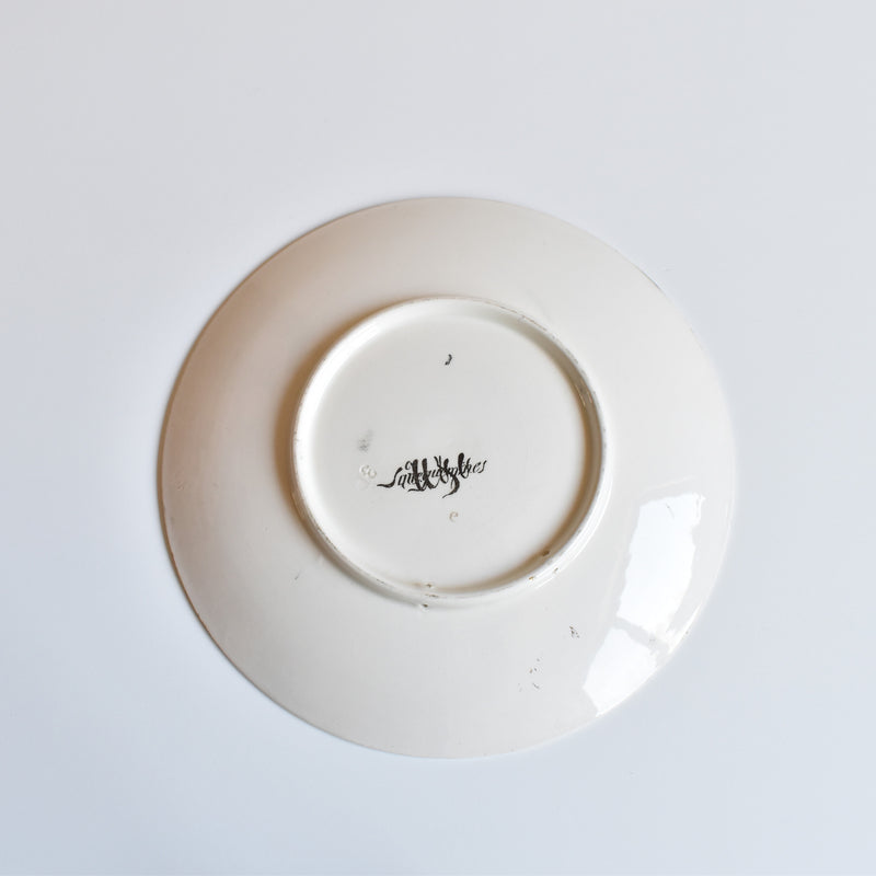 Antique decorative plate U&C Sarreguemines Les Ecolières Iles de Croix