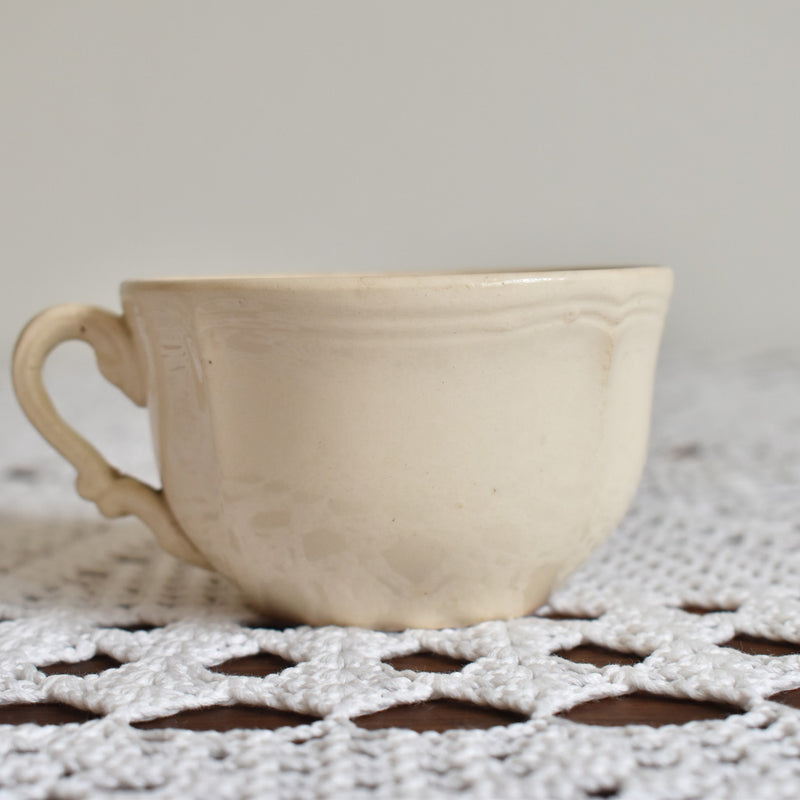 Antique Cup Sarreguemines Flower Rim B
