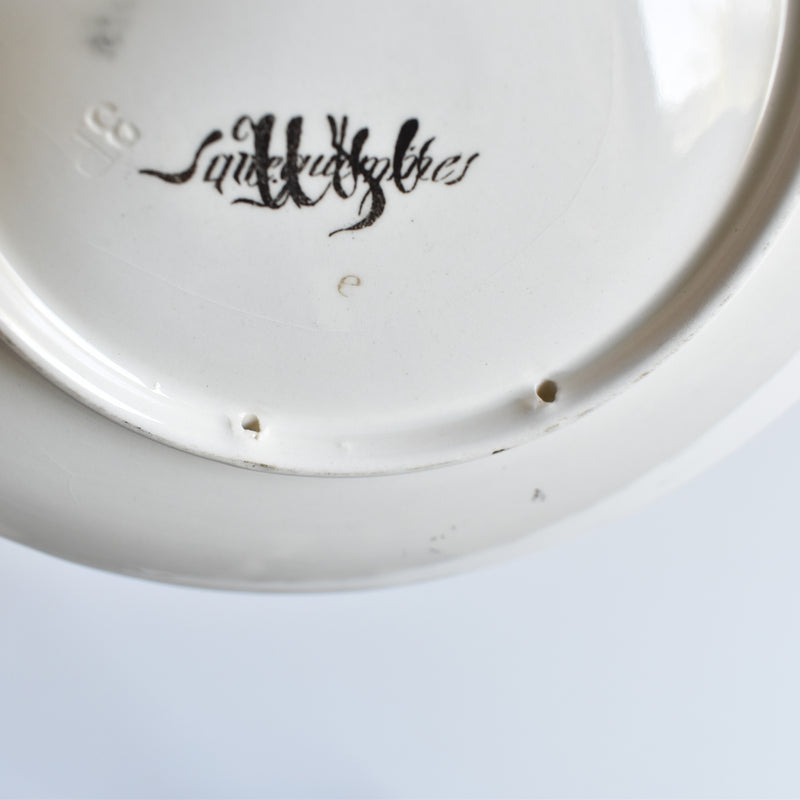 Antique decorative plate U&C Sarreguemines Les Ecolières Iles de Croix