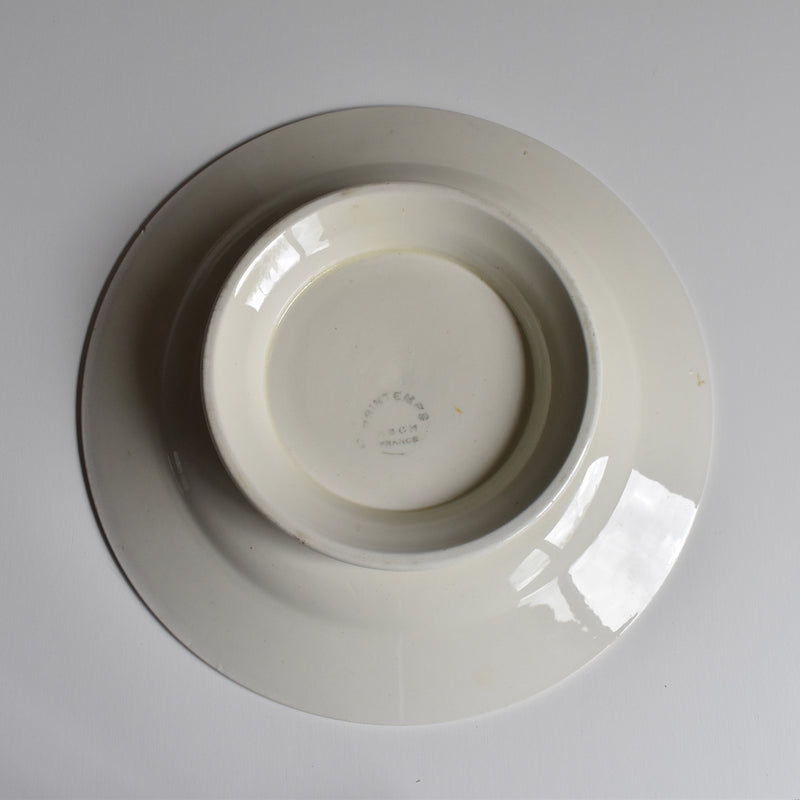 Vintage pedestal plate Creil-Montereau Printemps