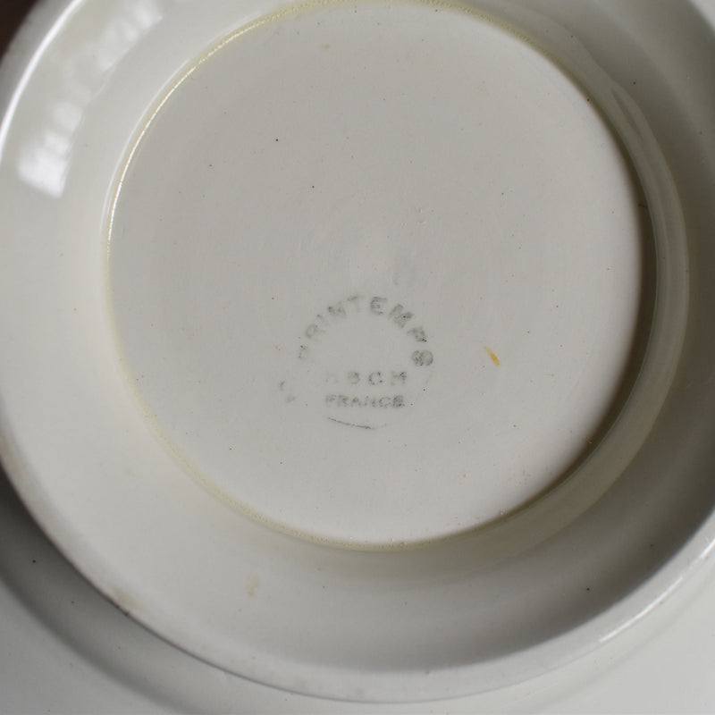 Vintage pedestal plate Creil-Montereau Printemps