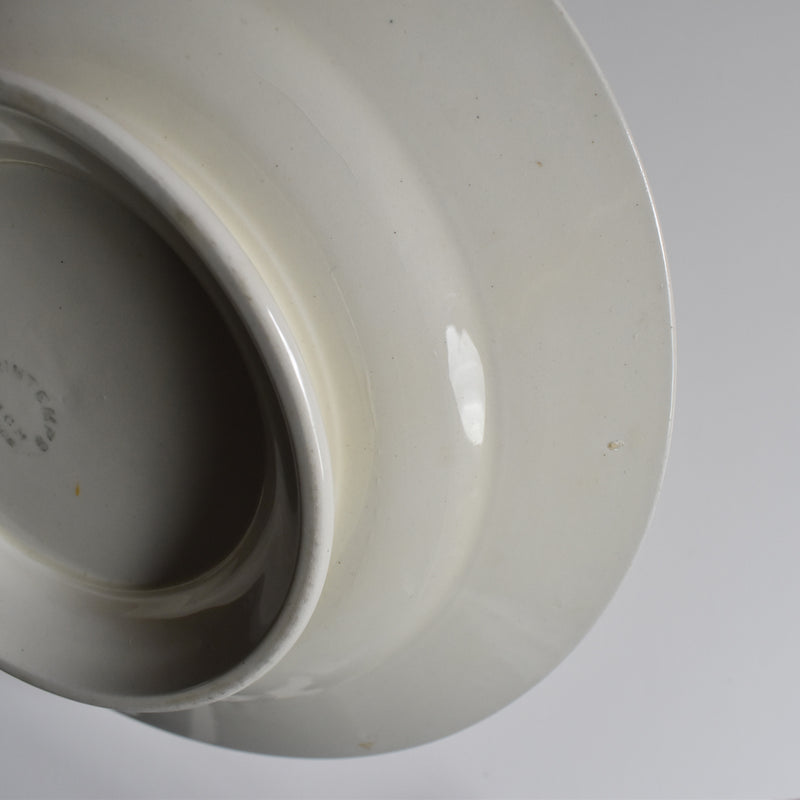 Vintage pedestal plate Creil-Montereau Printemps