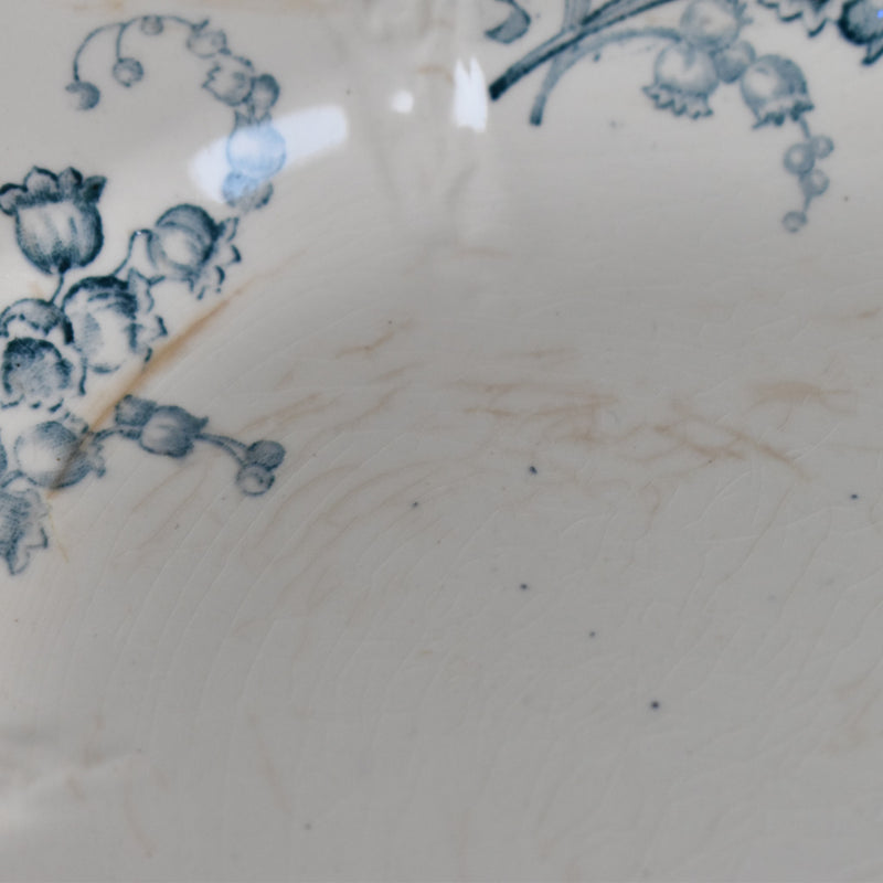 Antique Oval Platter Longwy Muguet (Lily of the Valley)