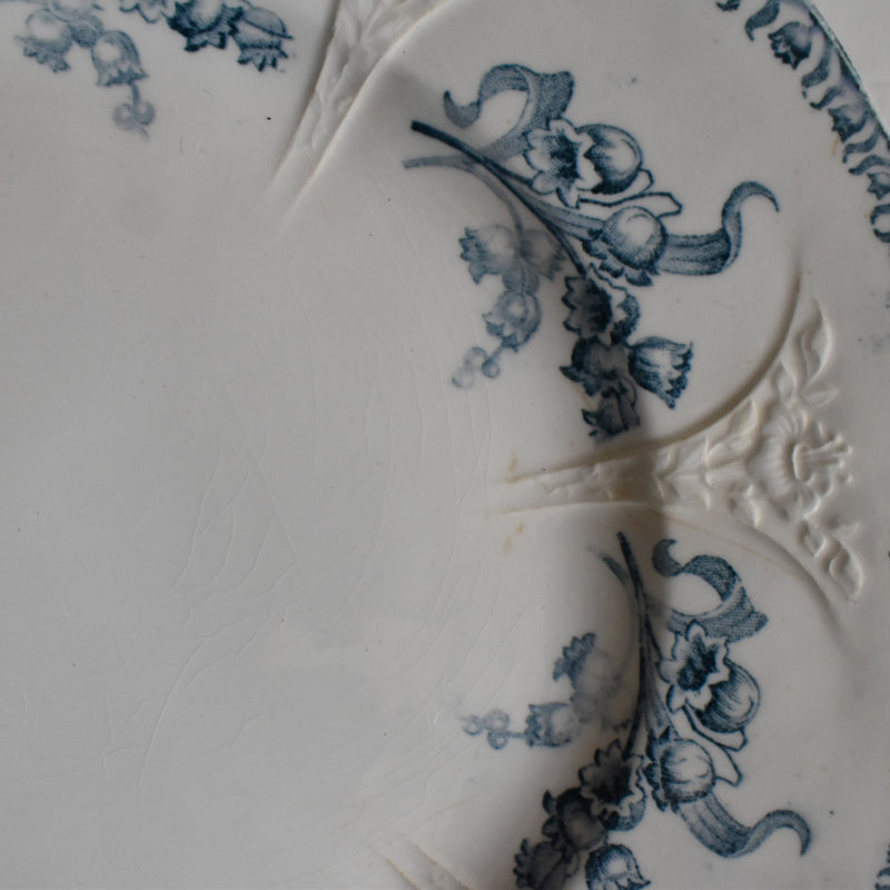 Antique Dessert Plate Longwy Muguet (Lily of the Valley) J